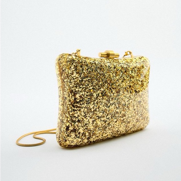 NWT Zara gold box bag - Picture 4 of 6